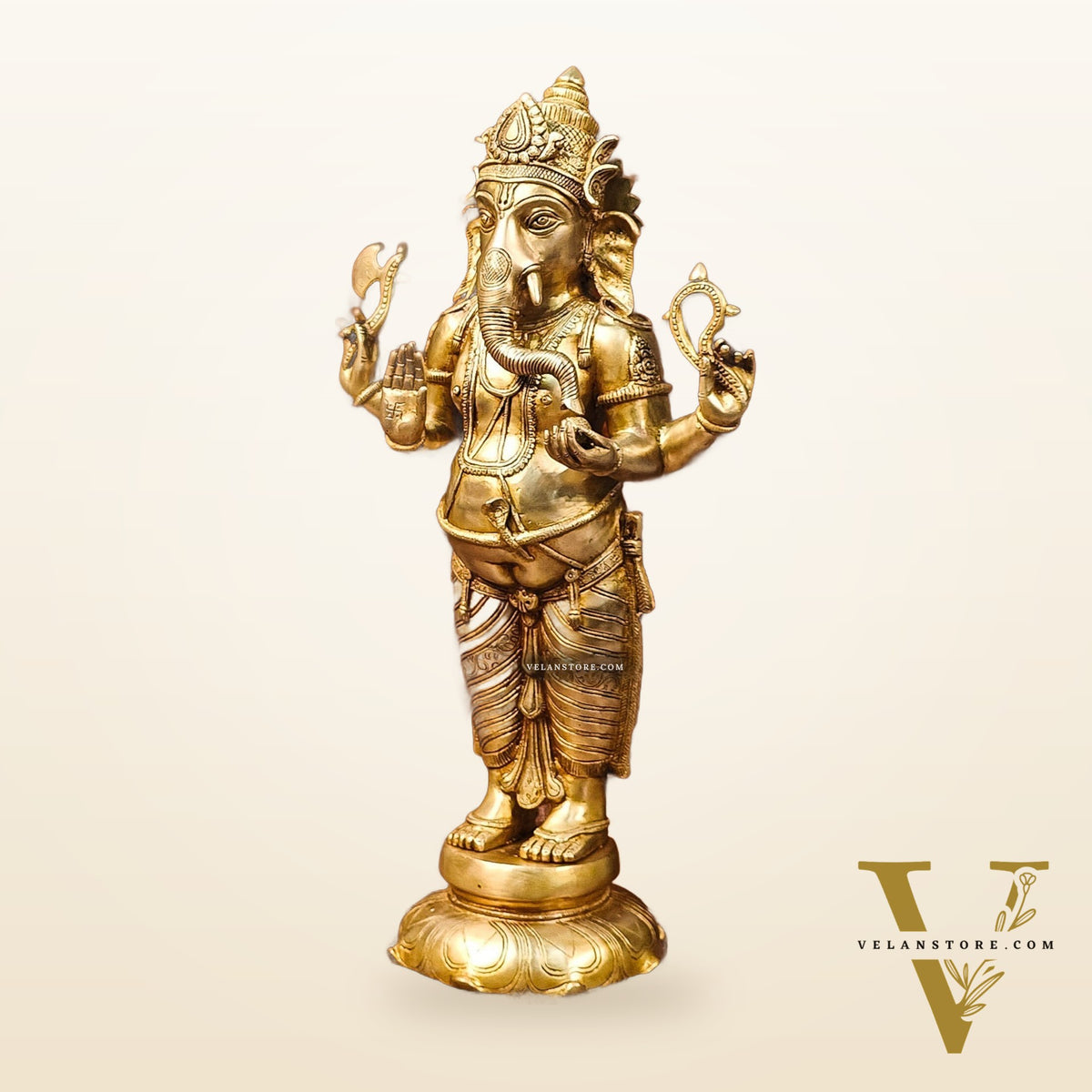 Brass Superfine Standing Ganesha Statue 24"
