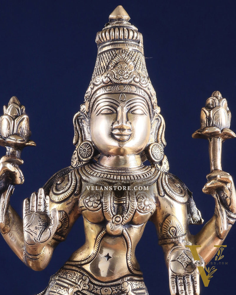Brass Superfine Standing Lakshmi Maa Murti Idol – 17"