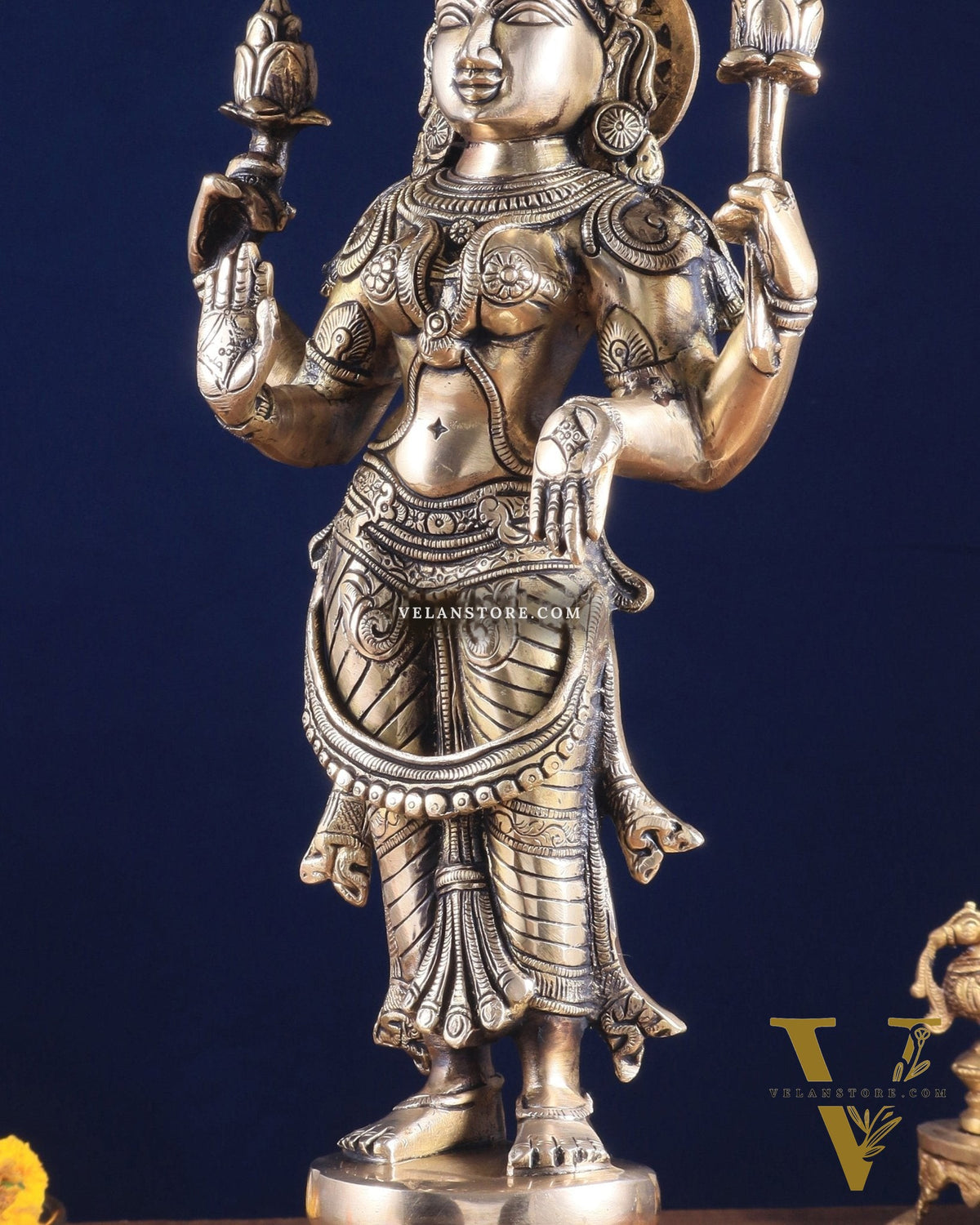 Brass Superfine Standing Lakshmi Maa Murti Idol – 17"