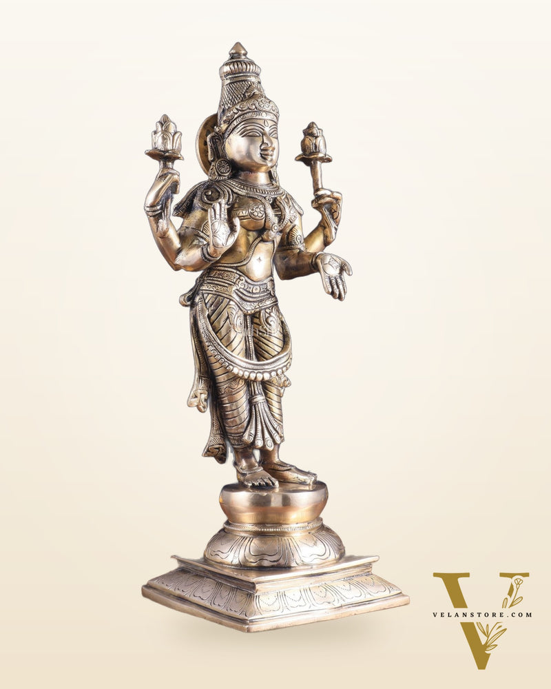 Brass Superfine Standing Lakshmi Maa Murti Idol – 17"