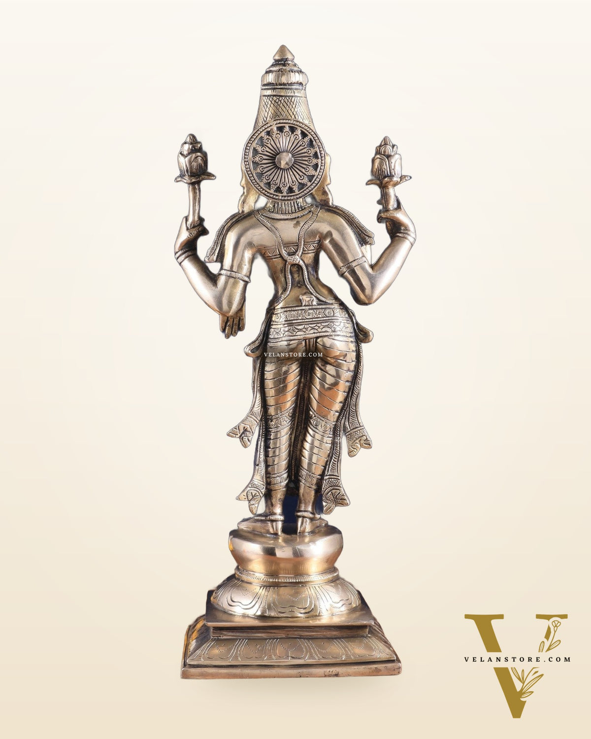 Brass Superfine Standing Lakshmi Maa Murti Idol – 17"