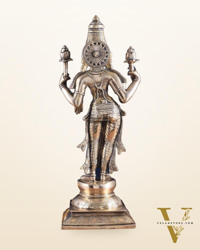 Brass Superfine Standing Lakshmi Maa Murti Idol – 17"