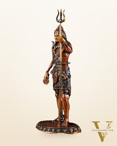 Brass Superfine Standing Lord Shiva Idol chola finish 11"