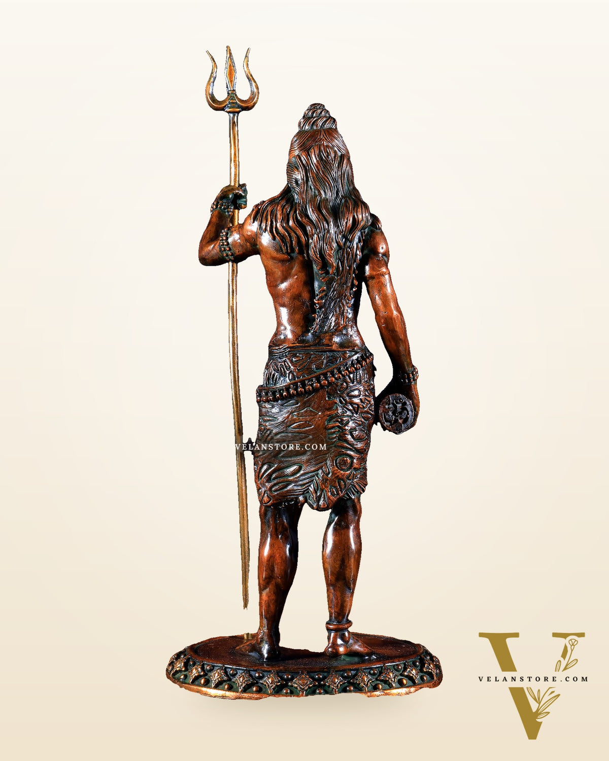 Brass Superfine Standing Lord Shiva Idol chola finish 11"