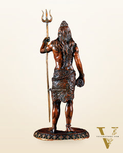 Brass Superfine Standing Lord Shiva Idol chola finish 11"