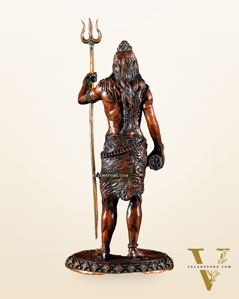 Brass Superfine Standing Lord Shiva Idol chola finish 11"