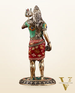 Brass Superfine Standing Lord Shiva Idol stonework 11"