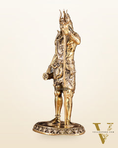 Brass Superfine Standing Lord Shiva Idol with Trishul & Damru 11"