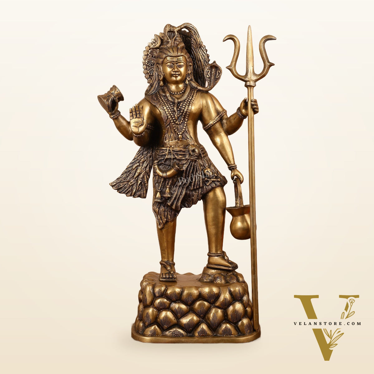 Brass Superfine Standing Lord Shiva Statue - 30 Inch