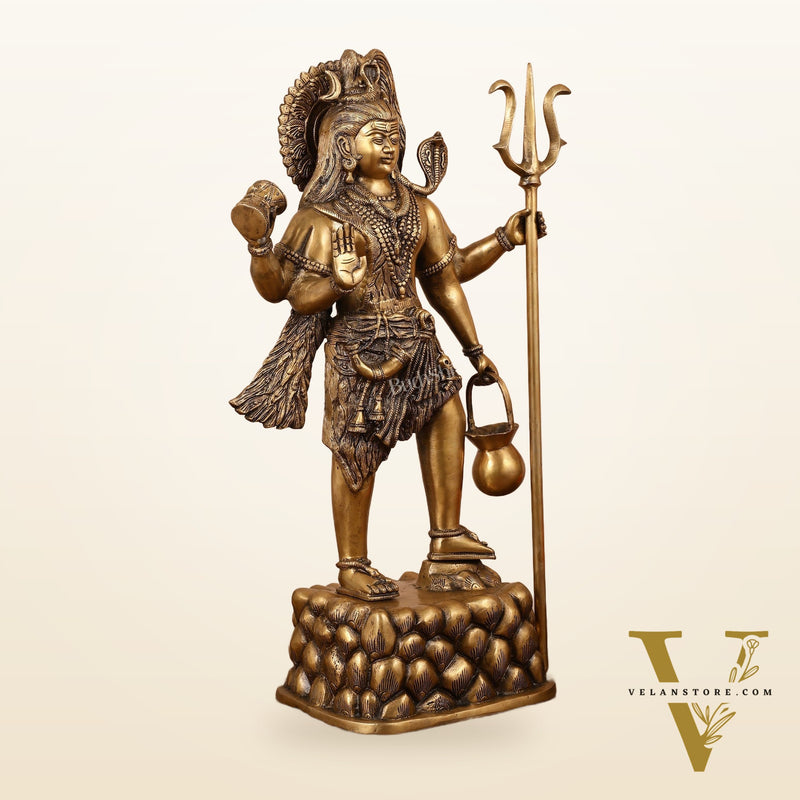 Brass Superfine Standing Lord Shiva Statue - 30 Inch