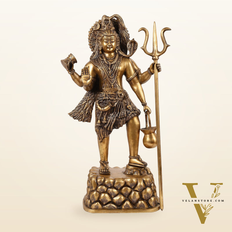 Brass Superfine Standing Lord Shiva Statue - 30 Inch