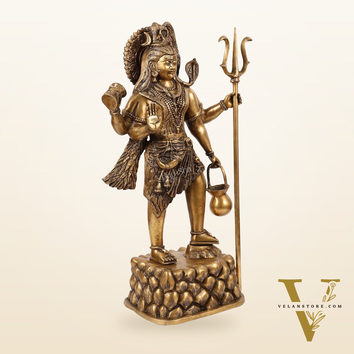 Brass Superfine Standing Lord Shiva Statue - 30 Inch