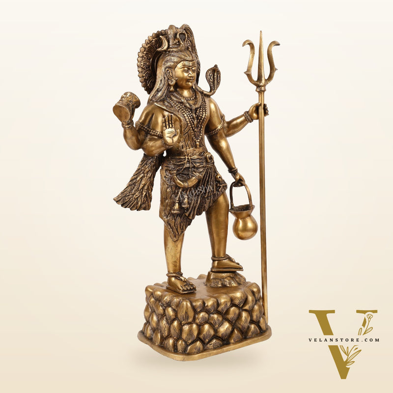 Brass Superfine Standing Lord Shiva Statue - 30 Inch
