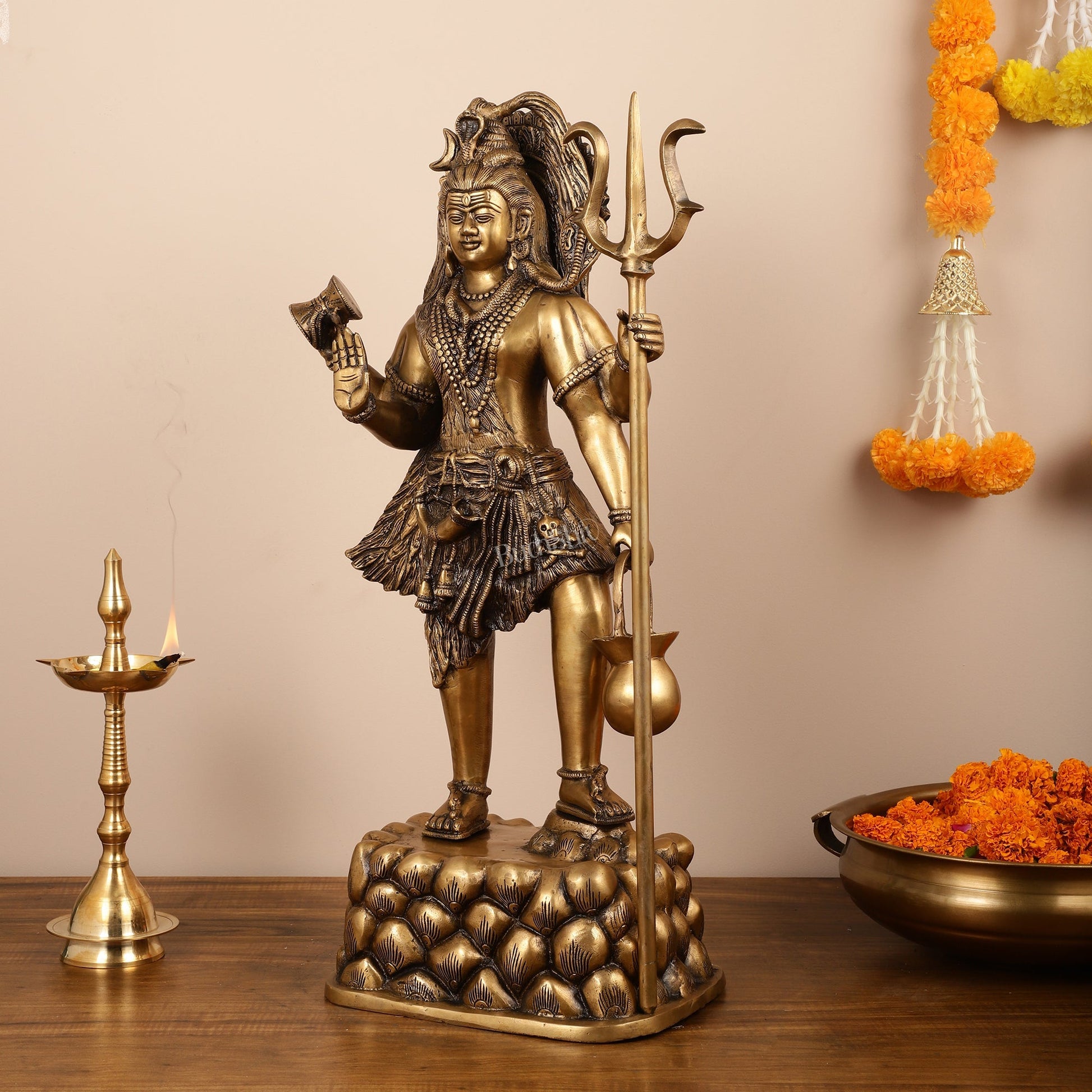 Brass Superfine Standing Lord Shiva Statue - 30 Inch