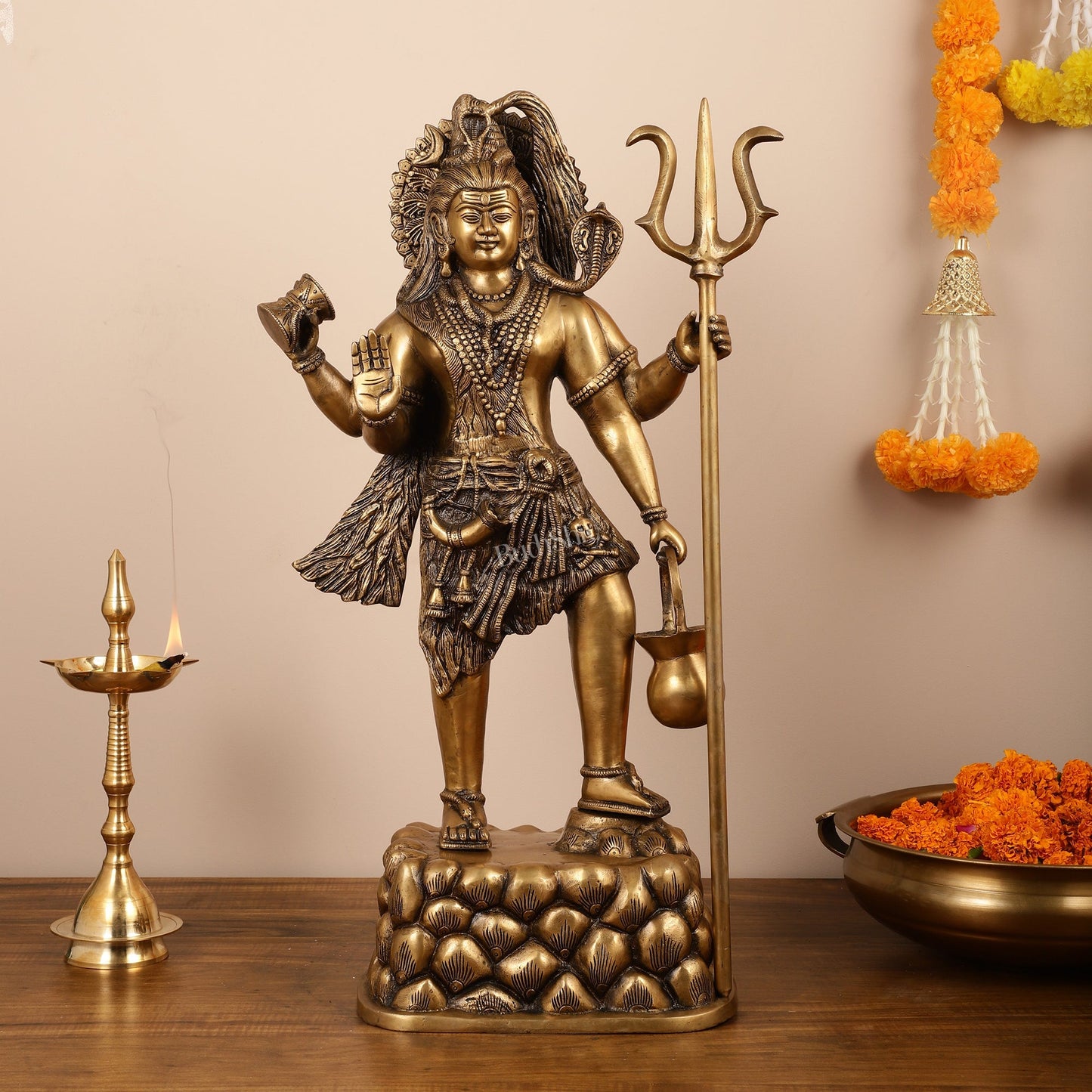 Brass Superfine Standing Lord Shiva Statue - 30 Inch
