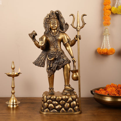 Brass Superfine Standing Lord Shiva Statue - 30 Inch