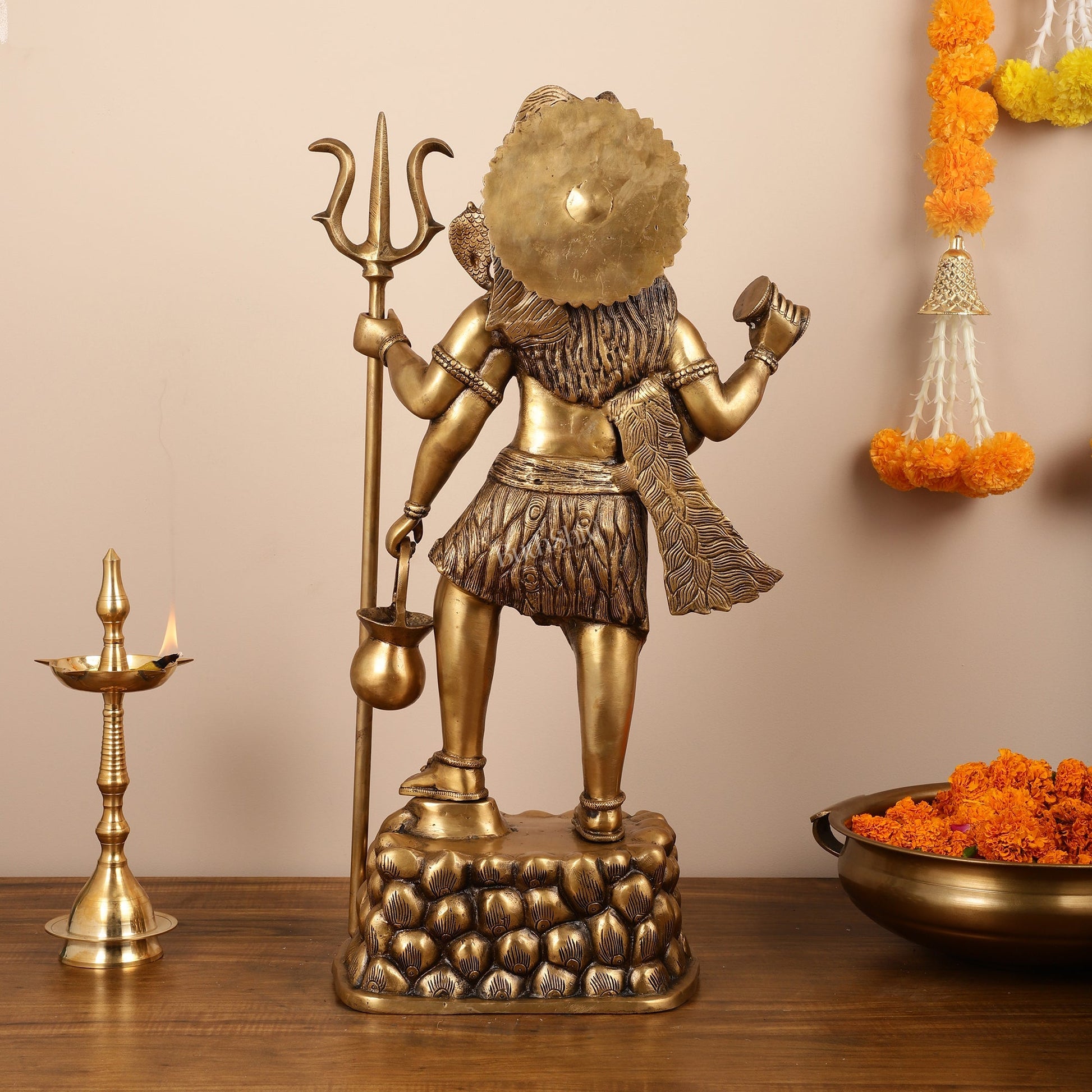 Brass Superfine Standing Lord Shiva Statue - 30 Inch