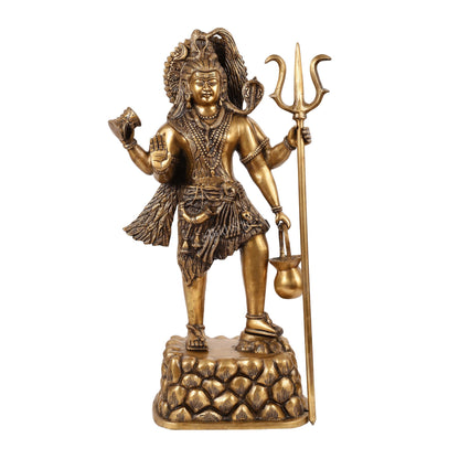 Brass Superfine Standing Lord Shiva Statue - 30 Inch
