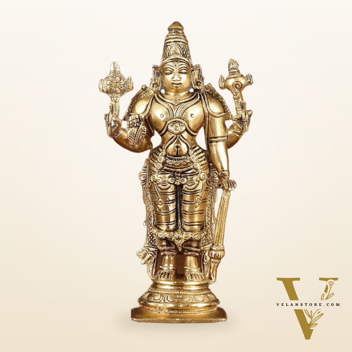 Brass Superfine Standing Lord Vishnu Statue 6.5"