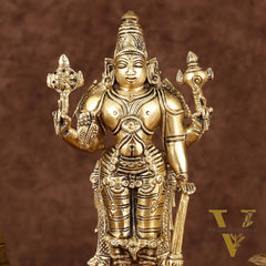 Brass Superfine Standing Lord Vishnu Statue 6.5"