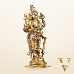 Brass Superfine Standing Lord Vishnu Statue 6.5"