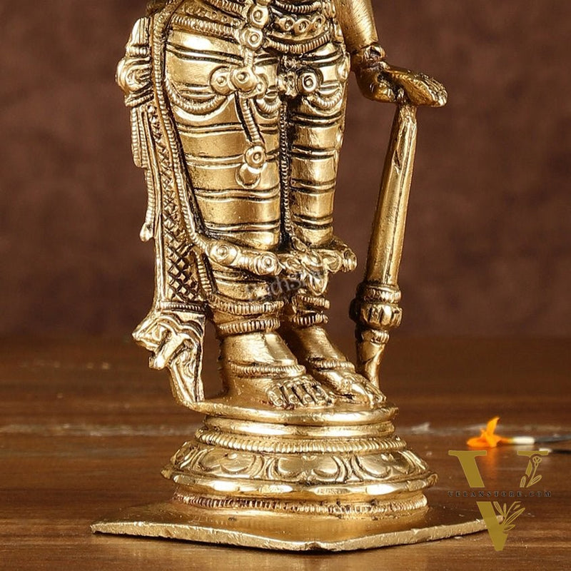 Brass Superfine Standing Lord Vishnu Statue 6.5"