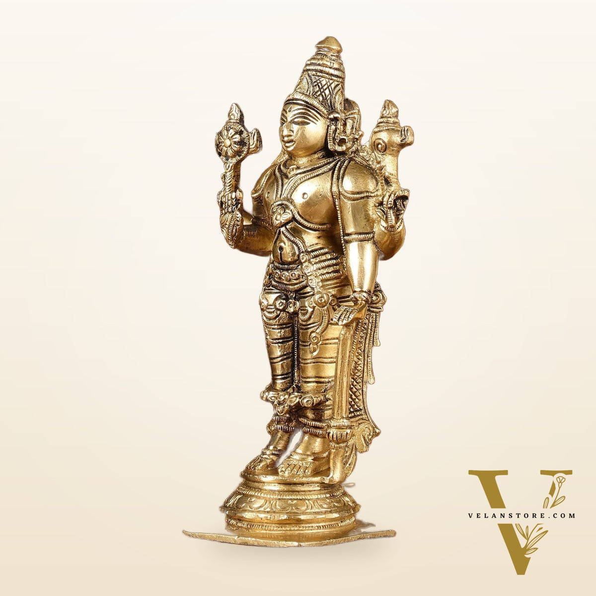 Brass Superfine Standing Lord Vishnu Statue 6.5"