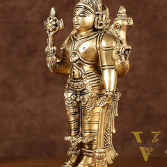 Brass Superfine Standing Lord Vishnu Statue 6.5"