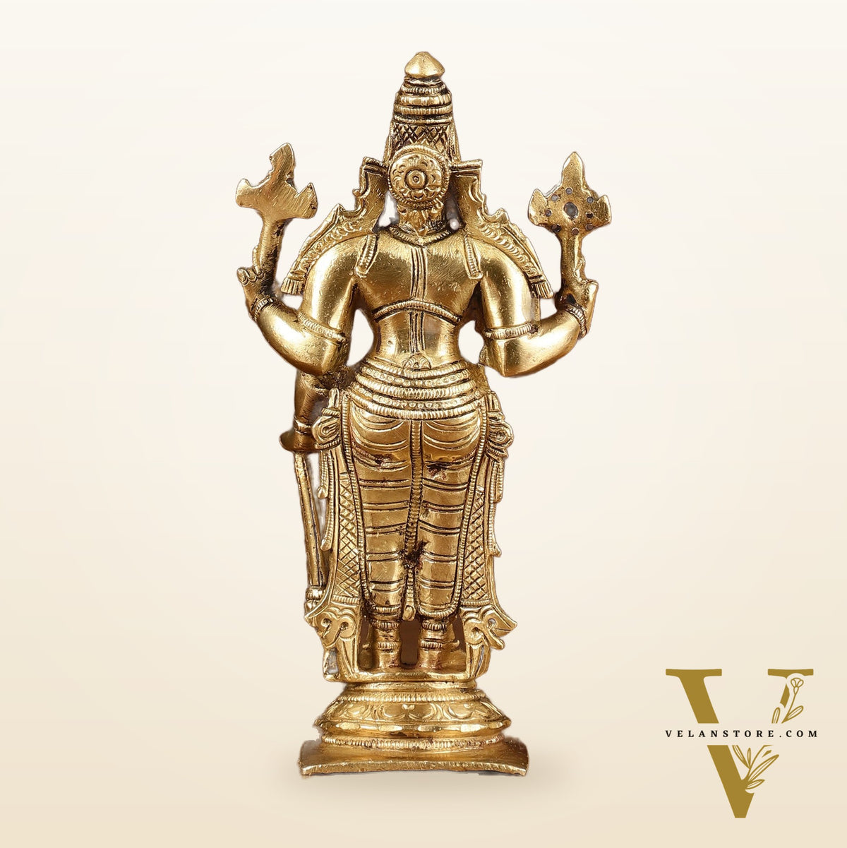 Brass Superfine Standing Lord Vishnu Statue 6.5"