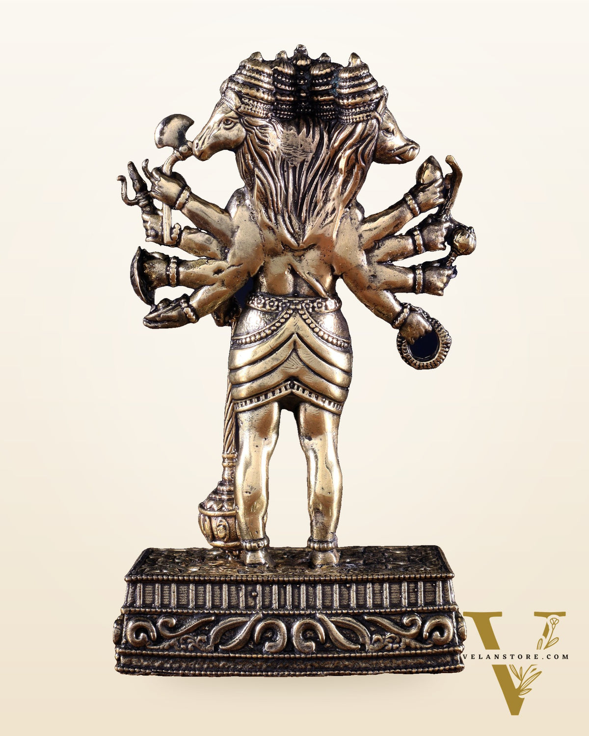Brass Superfine Standing Panchmukhi Hanuman Idol 5 inch