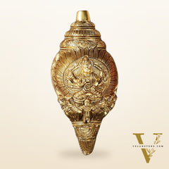 Brass Superfine Surya Dev Shankh 9 inch antique