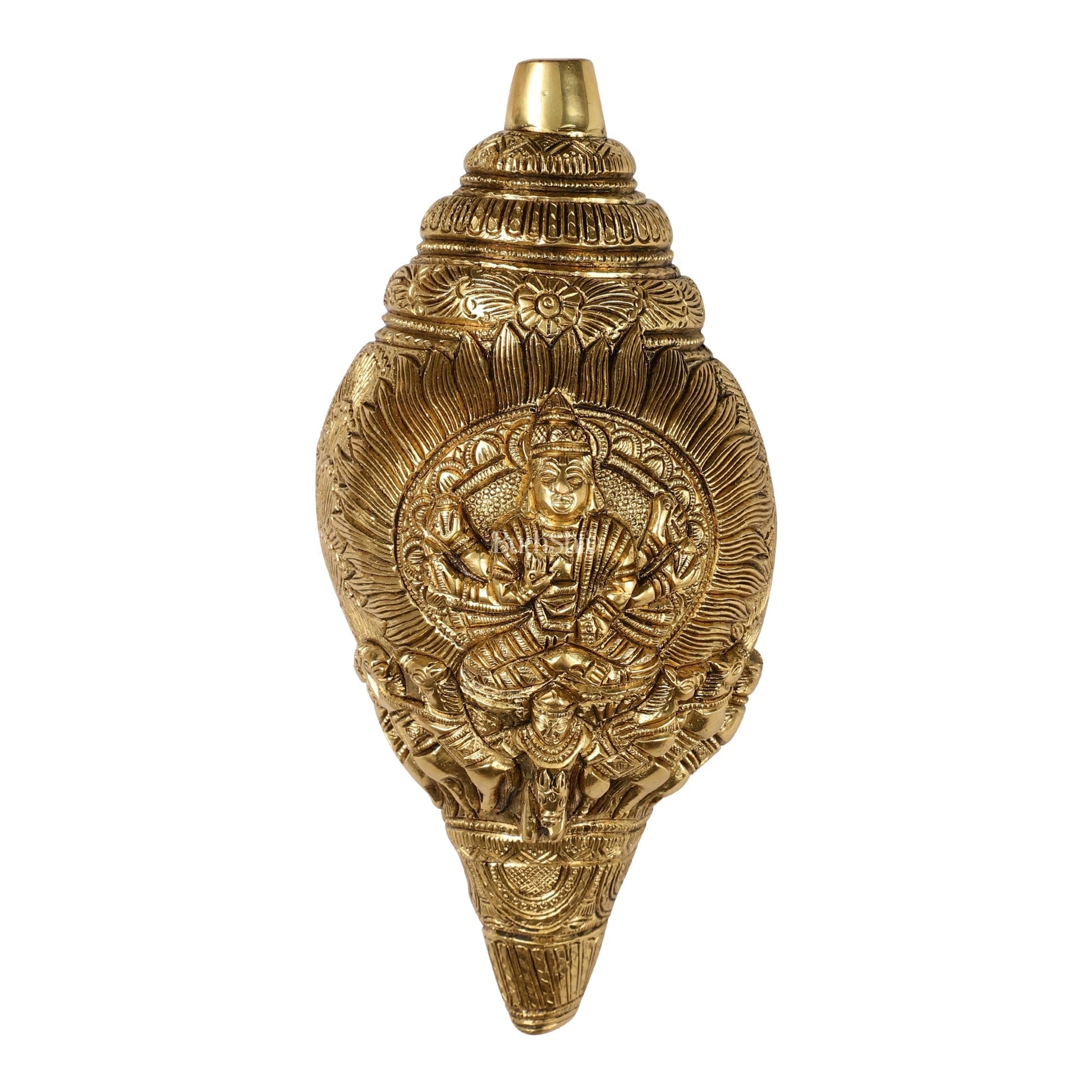 Brass Superfine Surya Dev Shankh 9 inch antique