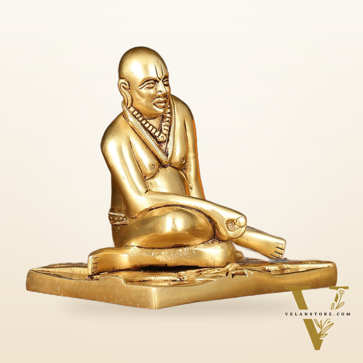Brass Superfine Swamy Samarth Idol - 4" Divine Sculpture