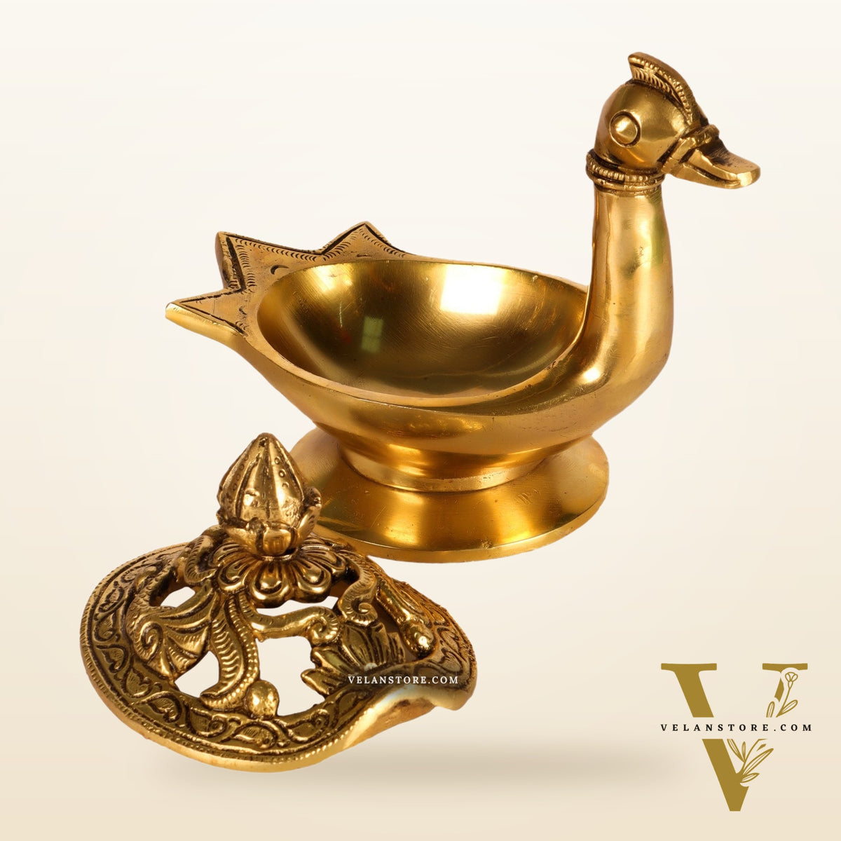 Brass Superfine Swan Shaped dhoopdani loban burner