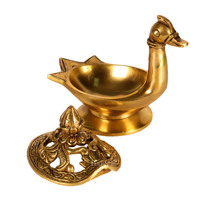 Brass Superfine Swan Shaped dhoopdani loban burner