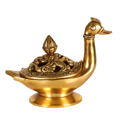 Brass Superfine Swan Shaped dhoopdani loban burner