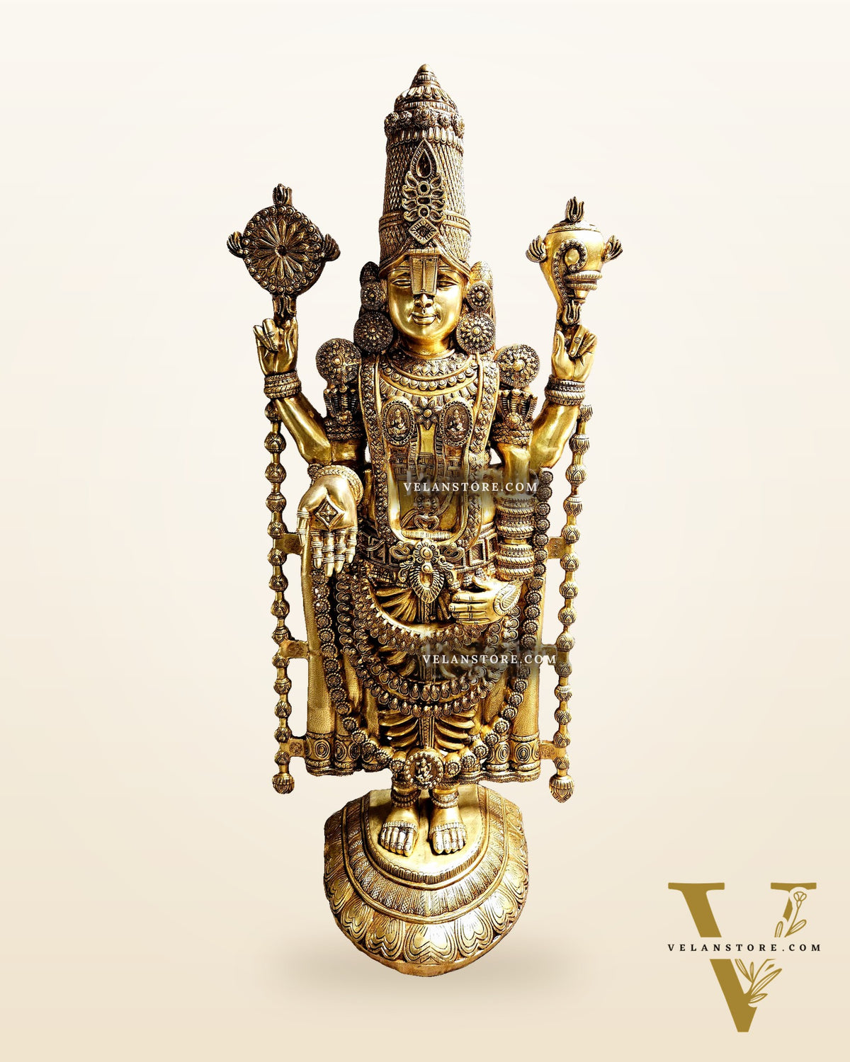 Brass Superfine Tirupati Balaji 6 Feet Statue - Lord Venkateshwara Swamy
