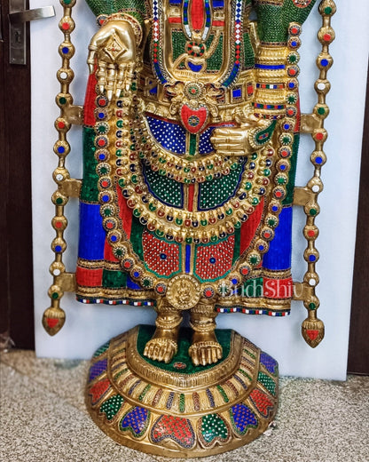 Brass Superfine Tirupati Balaji 6 Feet Statue - Lord Venkateshwara Large Statue