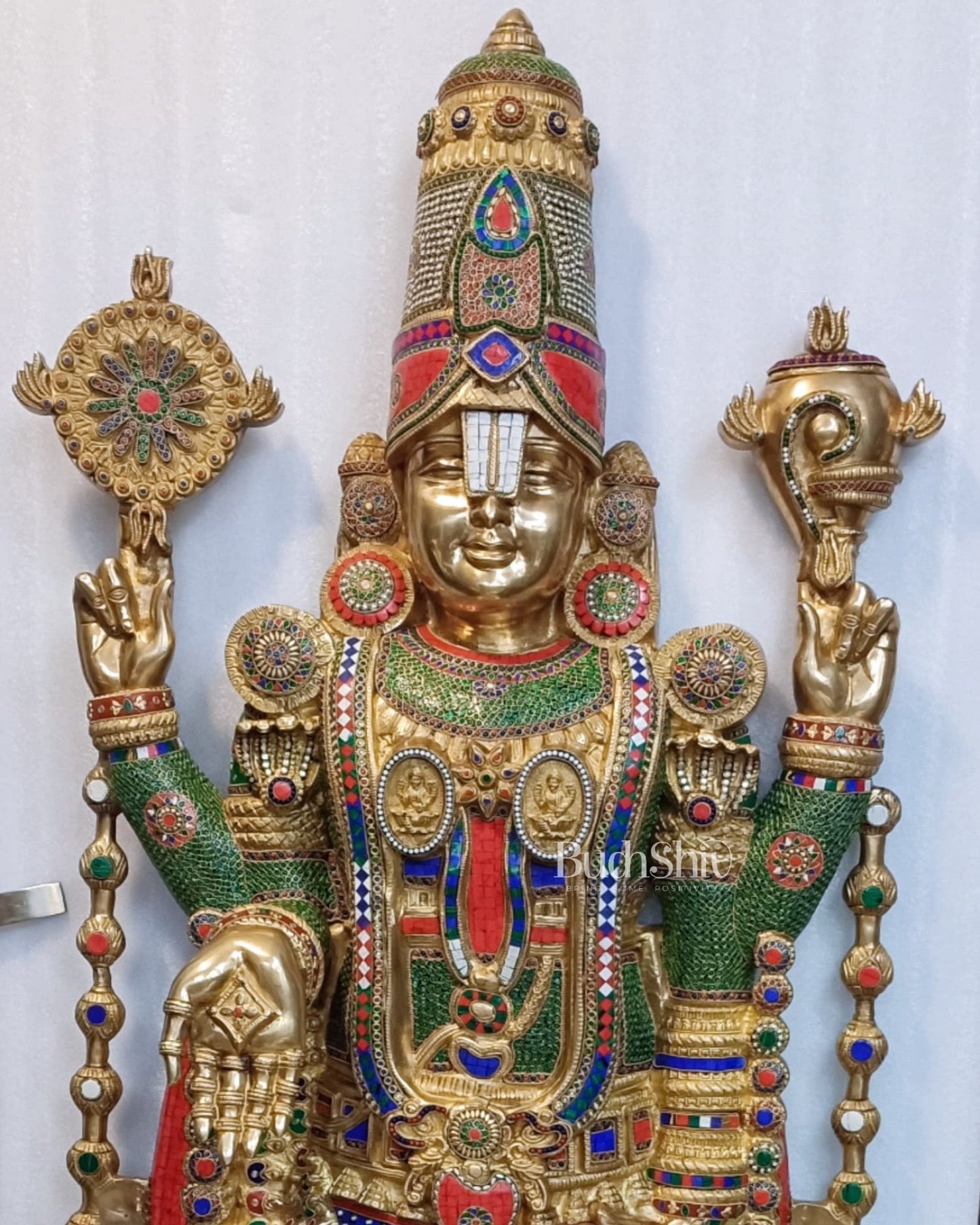 Brass Superfine Tirupati Balaji 6 Feet Statue - Lord Venkateshwara Large Statue