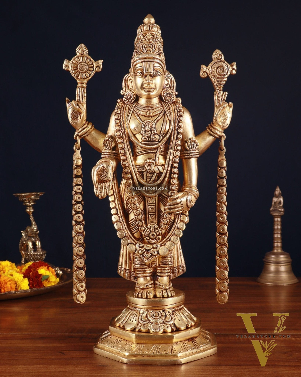 Brass Superfine Tirupati Balaji Idol – 14.5 Inch