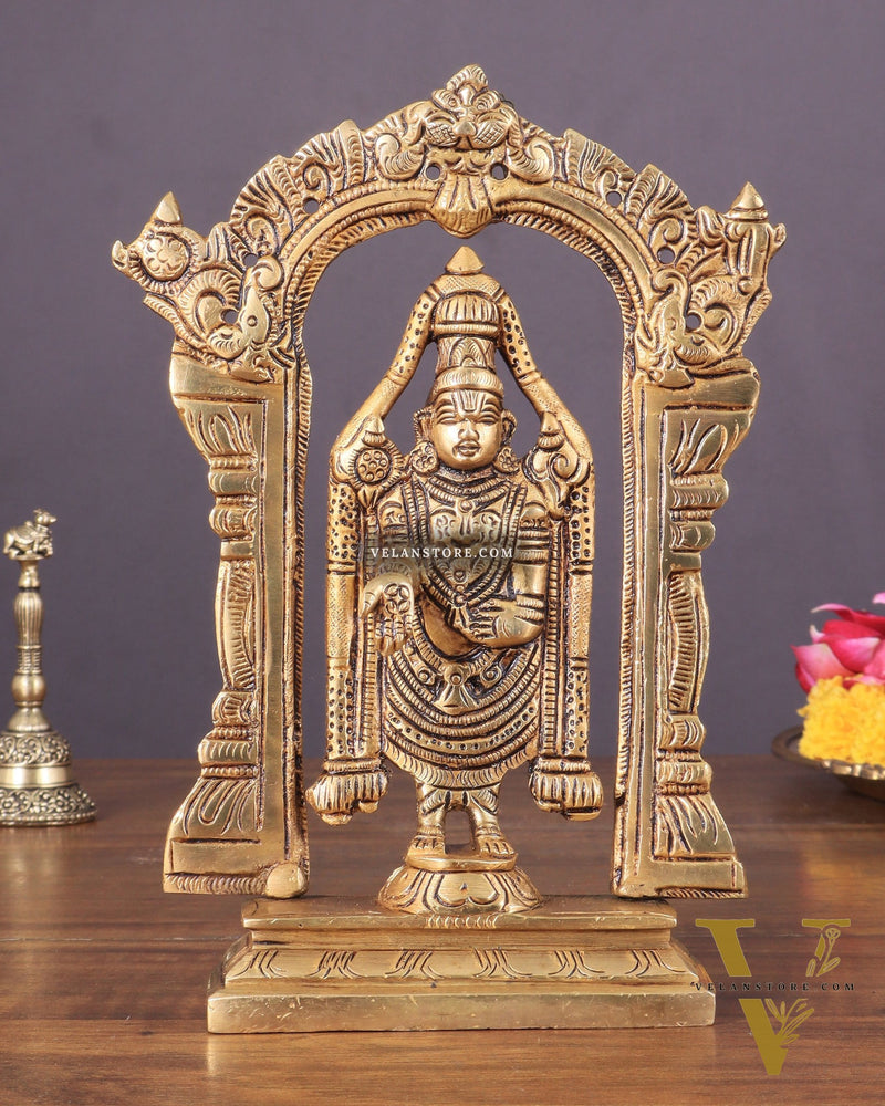Brass Superfine Tirupati Balaji Lord Venkateshwara Swamy Idol | Height 6.5 inch