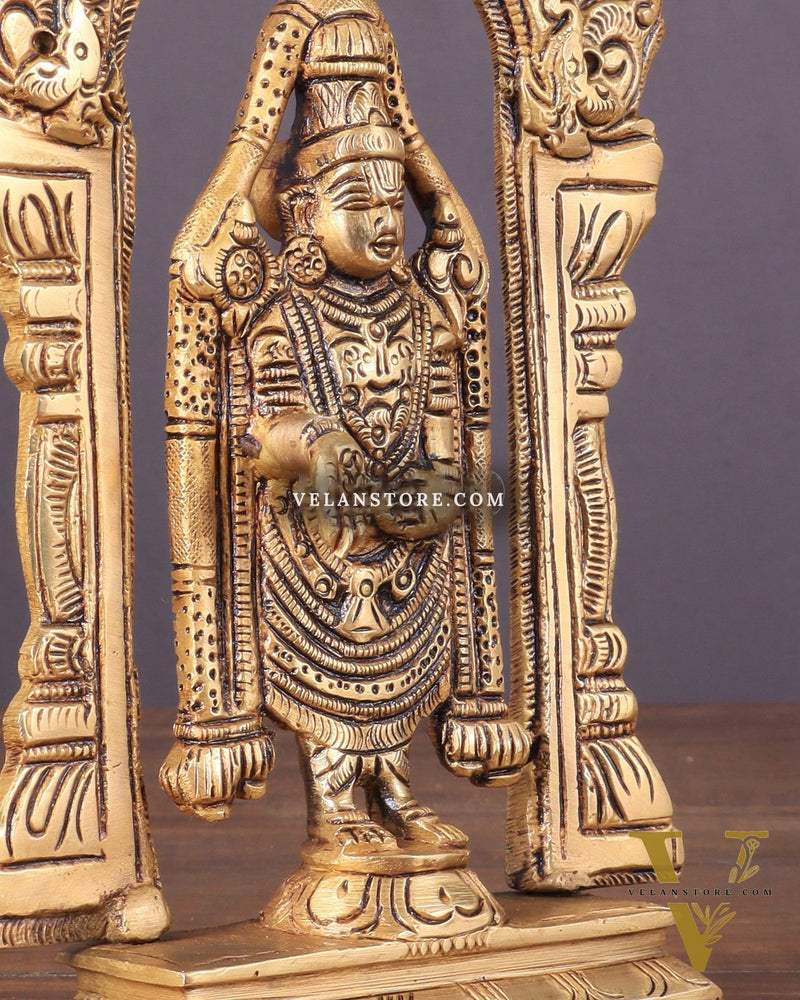 Brass Superfine Tirupati Balaji Lord Venkateshwara Swamy Idol | Height 6.5 inch