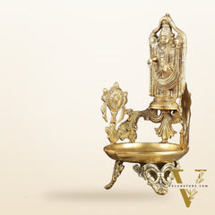 Brass Superfine Tirupati Balaji Shankh Oil Lamp Diya | 15" Height