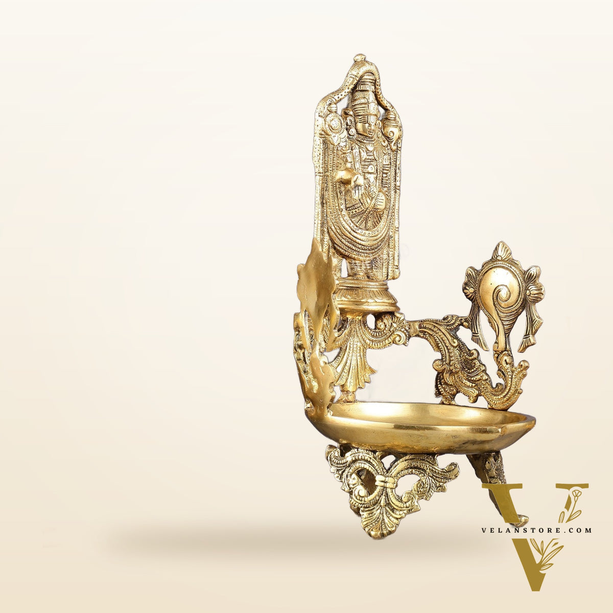 Brass Superfine Tirupati Balaji Shankh Oil Lamp Diya | 15" Height