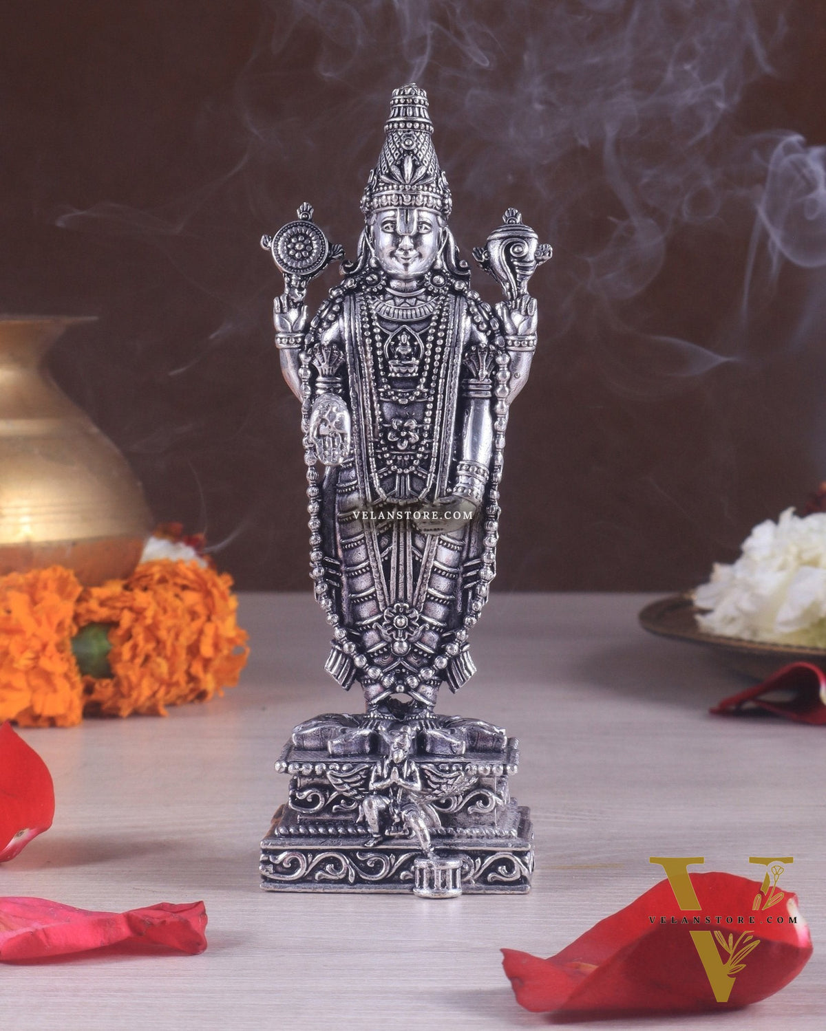 Brass Superfine Tirupati Balaji Silver-Plated Idol