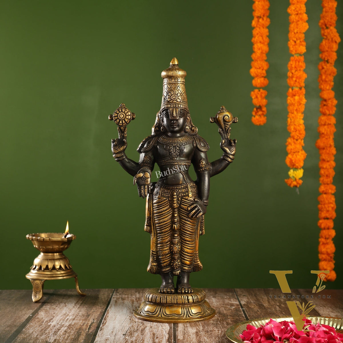 Brass Superfine Tirupati Balaji Statue 18" antique