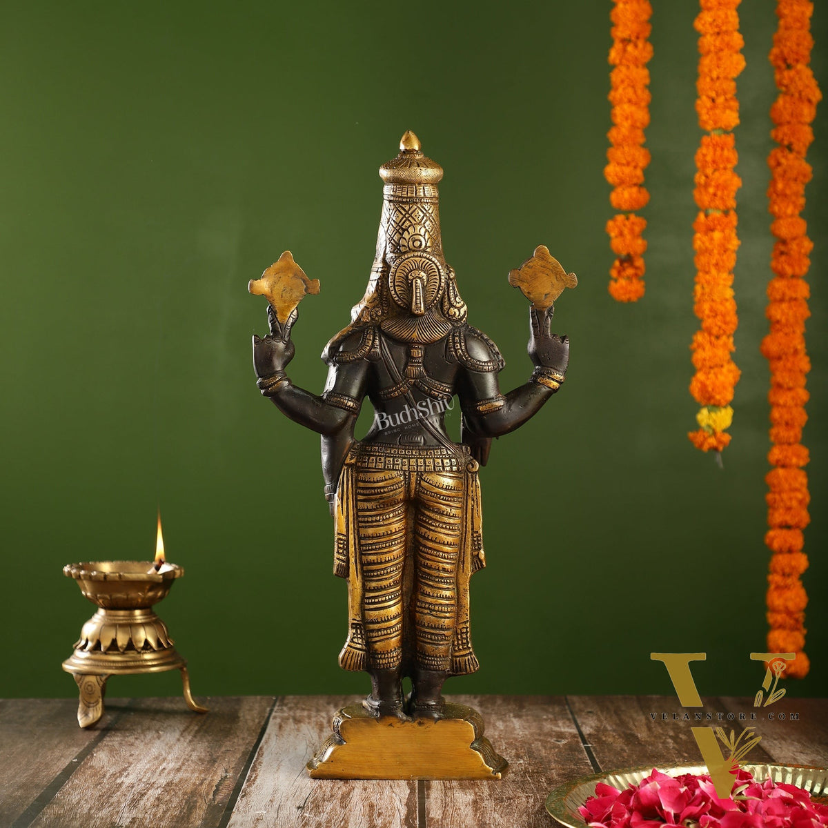 Brass Superfine Tirupati Balaji Statue 18" antique