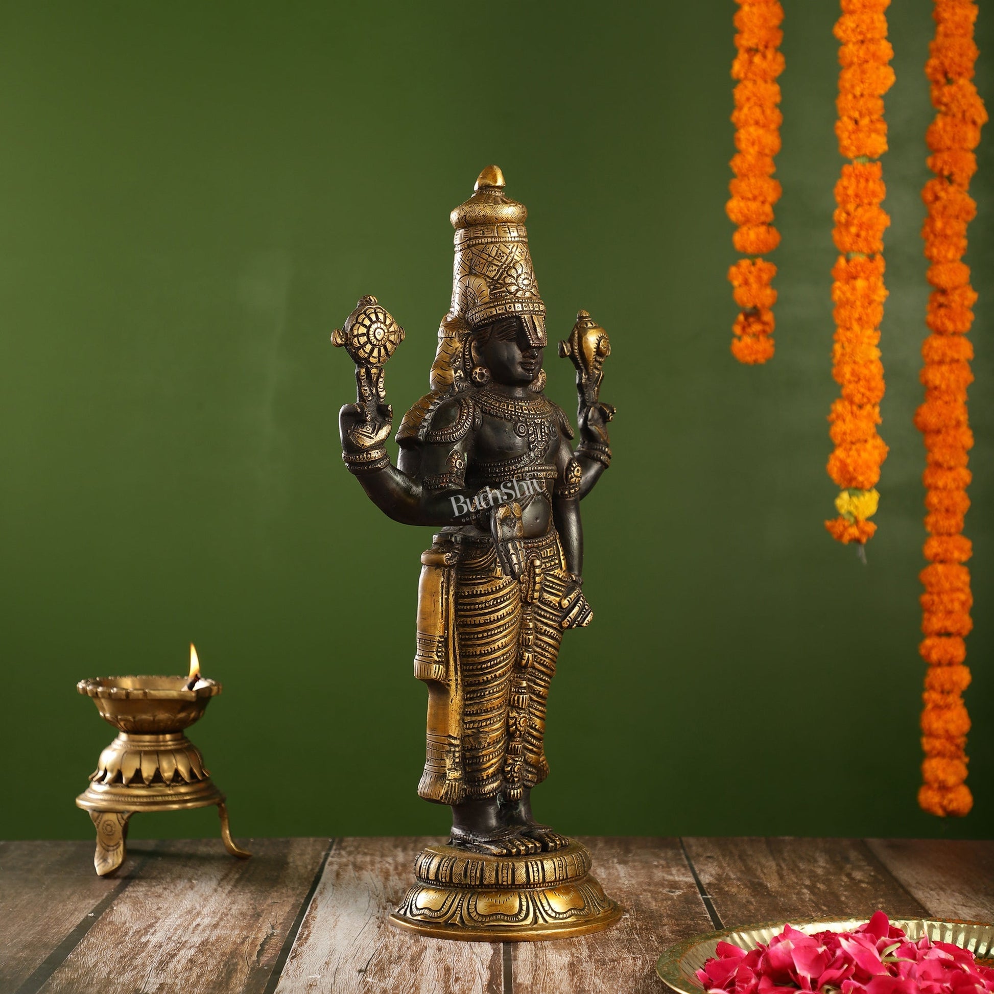 Brass Superfine Tirupati Balaji Statue 18" antique