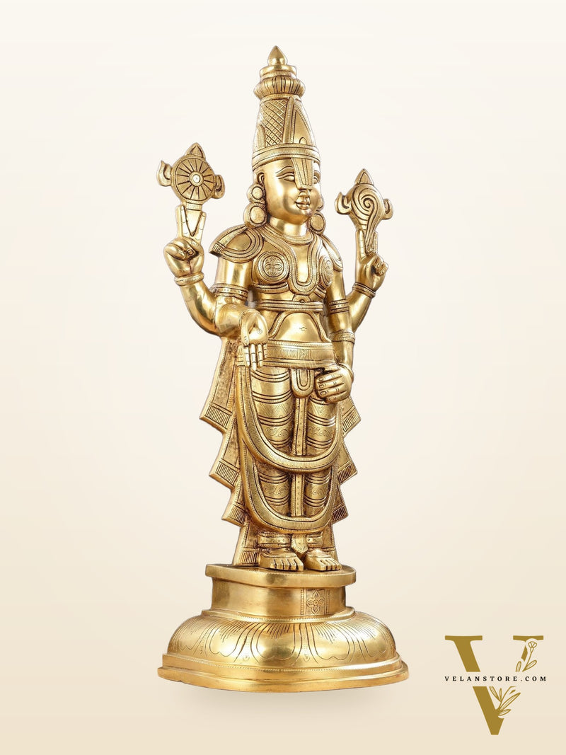 Brass Superfine Tirupati Balaji Statue - 30"