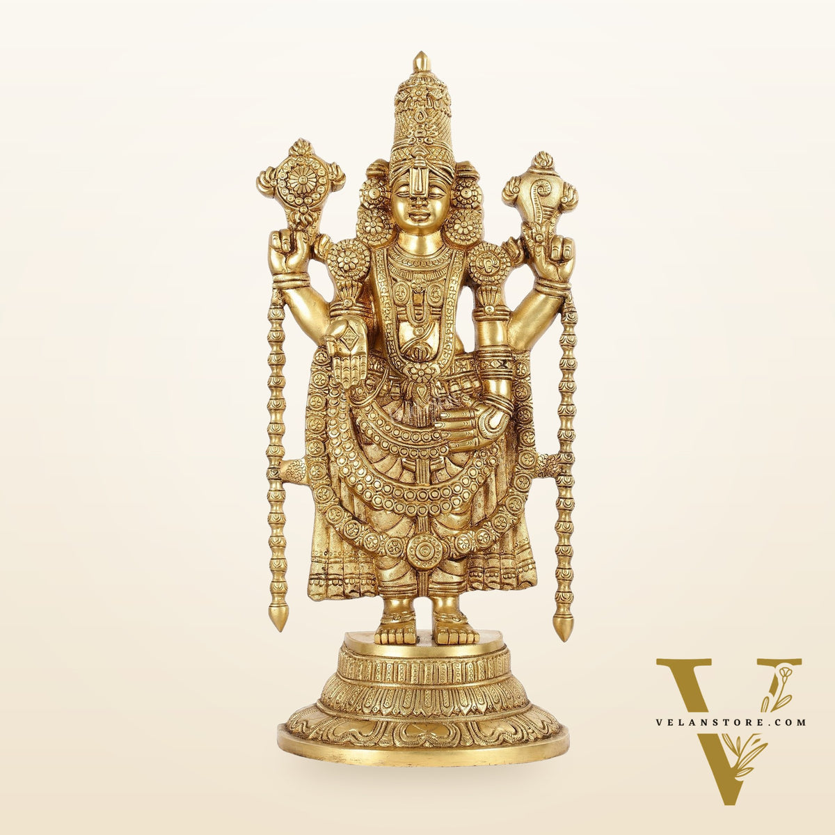 Brass Superfine Tirupati Balaji Statue - Lord Venkateshwara Swamy Idol - 18.5 inch